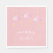 キラキラ輝く小さな星の赤ちゃん女の子シャワーピンク スタンダードランチョンナプキン (正面)