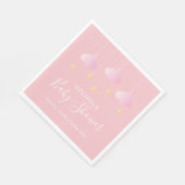 キラキラ輝く小さな星の赤ちゃん女の子シャワーピンク スタンダードランチョンナプキン (角)