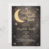 キラキラ輝く小さな星の赤ちゃん男女兼用シャワー 招待状 (正面)