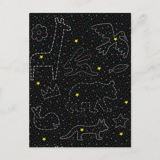 キラキラ輝く幻想的なスカイスター動物 シーズンポストカード (正面)