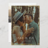 キラキラ輝く愛と喜びホリデーフォトカード シーズンカード (正面/裏面)