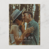 キラキラ輝く愛と喜びホリデーフォトカード シーズンポストカード (正面)