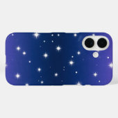 キラキラ輝く星のパターンを持つ紫の夜のグラデーション Case-Mate iPhoneケース (裏面 (横))