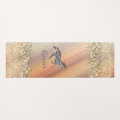 キラキラ輝く星のユニコーンパーソナライズされた ヨガマット (裏面(横))