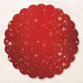 キラキラ輝く星の赤 ペーパーコースター (正面)