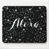 キラキラ輝く星をブラック マウスパッド (正面)
