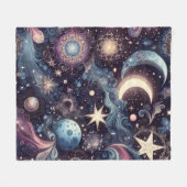 キラキラ輝く星屑 フリースブランケット (正面(横))