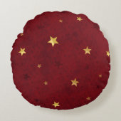 キラキラ輝く星王室の赤 ラウンドクッション (正面)