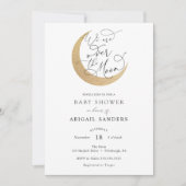 キラキラ輝く月の赤ちゃんシャワーの上 招待状 (正面)