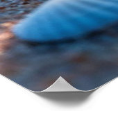 キラキラ輝く海波の砂浜の貝殻 ポスター (角)