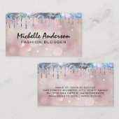 キラキラ輝く点滴 |《写真》ぼけ味ライトピンク背景 名刺 (正面/裏面)