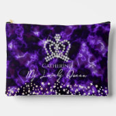 キラキラ輝く王冠（紫） アクセサリーポーチ (正面)