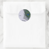 キラキラ輝く白い孔雀の羽の静止寿命 ラウンドシール (バッグ)