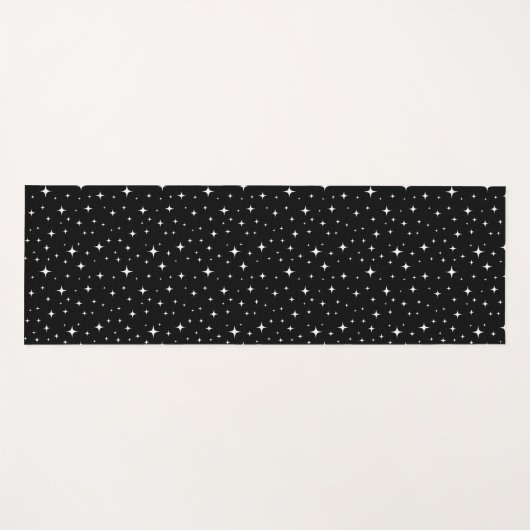 キラキラ輝く白い星黒のヨガマット ヨガマット (正面(横))
