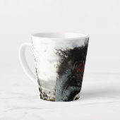キラキラ輝く目をしたEmu カフェラテマグ (左アングル)