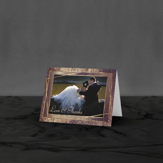 キラキラ輝く箔 |ゴールデンブロンズフェイク銅釉薬写真 サンキューカード