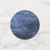 キラキラ輝く箔 |ネイビーブルー暗いフェイクグリッター輝き コンフェッティ (スモール正面)