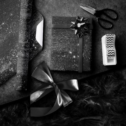 キラキラ輝く箔 |プラチナ銀クロームフェイクきらめく ラッピングペーパー