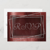 キラキラ輝く箔 |ヘンナクリムゾンレッドフェイクグリッターRSVP インビテーションポストカード (正面/裏面)
