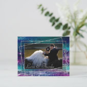 キラキラ輝く箔 |ホログラフィグラデーションック写真ありがとう ポストカード (スタンド正面)