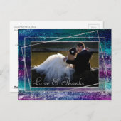 キラキラ輝く箔 |ホログラフィグラデーションック写真ありがとう ポストカード (正面/裏面)