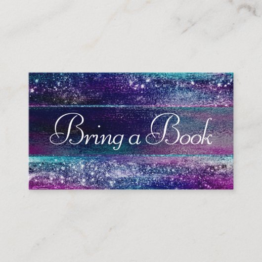 キラキラ輝く箔 |ホログラフィックグラデーションベビーブックリクエスト エンクロージャーカード (正面)