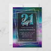 キラキラ輝く箔 | Holographic Dark 21とグラデーションLegal 招待状 (正面)