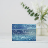キラキラ輝く箔 | Ice Blue フェイク Iridescent Hotel Info エンクロージャーカード (スタンド正面)