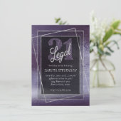 キラキラ輝く箔 | Indigo Midnight Purple 21とリーガル 招待状 (スタンド正面)