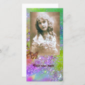 キラキラ輝く紫の緑の青の蝶 (正面/裏面)