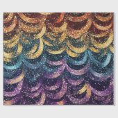 キラキラ輝く紫の青と金ゴールドのドレープ ラッピングペーパー (フラット)