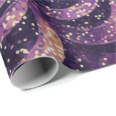 キラキラ輝く紫の青と金ゴールドのドレープ ラッピングペーパー (ロールコーナー)