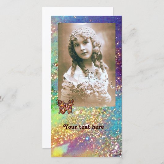 キラキラ輝く紫色のピンク色の青い金ゴールドの蝶 (正面/裏面)