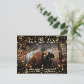 キラキラ輝く結婚式の日付ポストカードを保存 シーズンポストカード (スタンド正面)