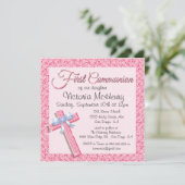 キラキラ輝く続編ピンクファーストコミューン招待状 招待状 (スタンド正面)