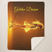 キラキラ輝く美しいスタイリッシュの黄金のドレス シェルパブランケット (正面)