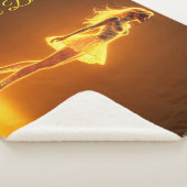 キラキラ輝く美しいスタイリッシュの黄金のドレス シェルパブランケット (3/4)