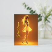 キラキラ輝く美しいスタイリッシュの黄金のドレス ポストカード (スタンド正面)