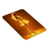 キラキラ輝く美しいスタイリッシュの黄金のドレス マグネット (右側)