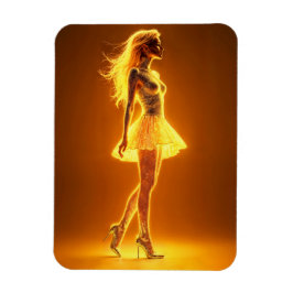 キラキラ輝く美しいスタイリッシュの黄金のドレス マグネット