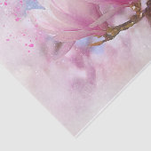 キラキラ輝く背景の中でピンクのマグノリアス 薄葉紙 (詳細)