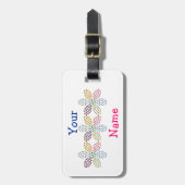 キラキラ輝く花のパーソナライズされた荷物タグテンプレート ラゲッジタグ (正面縦)