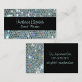キラキラ輝く華やかな銀色の輝きらきら光るき 名刺 (正面/裏面)