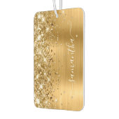 キラキラ輝く金ガーリー箔の署名写真 カーエアーフレッシュナー (左)