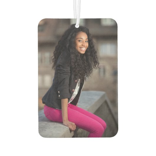 キラキラ輝く金ガーリー箔の署名写真 カーエアーフレッシュナー (裏面)