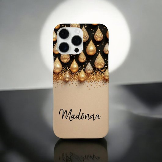 キラキラ輝く金ゴールドの落下 Case-Mate iPhoneケース