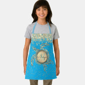 キラキラ輝く金ゴールドカメの青いエプロン エプロン (インサイチュ)