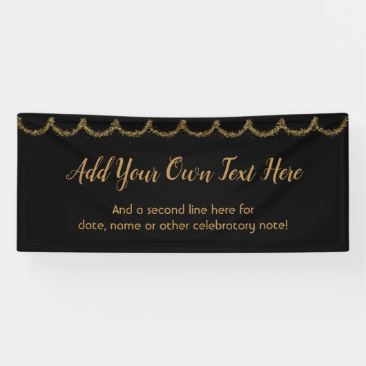 キラキラ輝く金ゴールドガーランド独自の文字を追加 横断幕 (横)