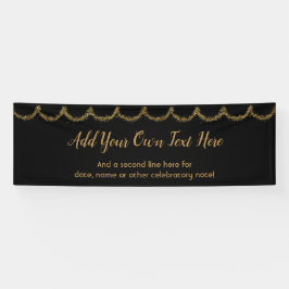 キラキラ輝く金ゴールドガーランド独自の文字を追加 横断幕