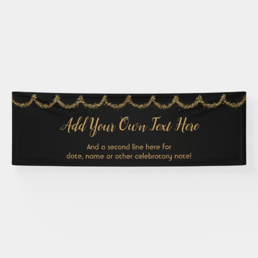 キラキラ輝く金ゴールドガーランド独自の文字を追加 横断幕 (横)